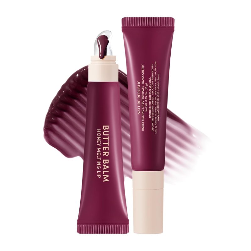 Nature Republic Honey Melting Lip Butter Balm â Hydrating Tinted Balm with Peptides, for Sheer & Glossy, Smooth & Soft Lips (BLACK CHERRY)