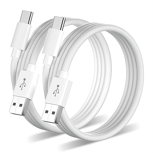 [2-Pack 10 ft] Woven USB-C Cable for Apple iPhone 17 Charger, MFi Certified Extra Long USB A to Type C Charge Cord Fast Charging for iPhone Air/17 Pro Max/16 Plus/16 ProMax/15/CarPlay/iPad Pro (White)