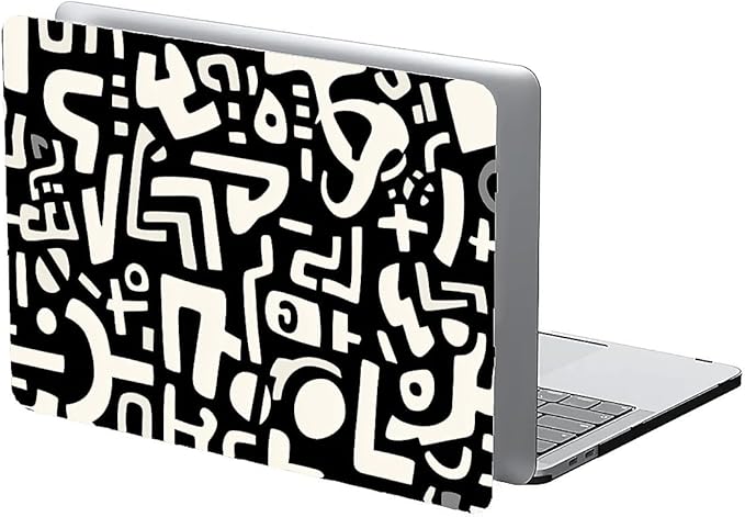 COTAIL Compatible with MacBook Air 13.3 13.6 Inch Case 2022 2021 2020 2019 Plastic Hard Shell Case Cover,13.3 Pro(A1706/A1708/A1989/A2159/A2289/A2338), Black and White Letters