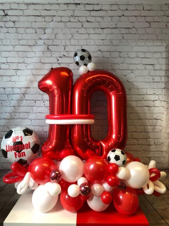 Red Number 13 Balloon - 40 Inch Birthday Decoration for 13th Year Celebration | Party Supplies
