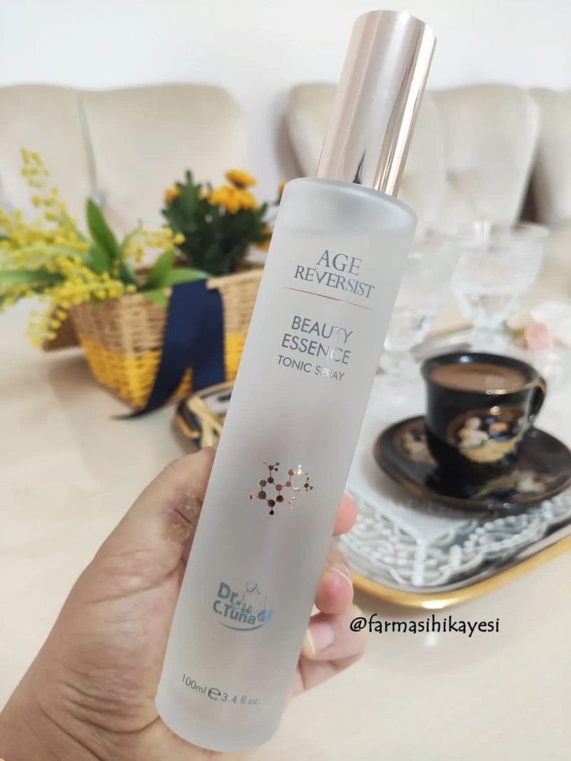 FARMASi Dr. C. Tuna Age Reversist Beauty Essence Tonic, Hydrating Face Toner Spray for All Skin Types, Gentle Cleansing and Refreshing Mist, Witch Hazel and Chamomile Water, 3.4 fl oz