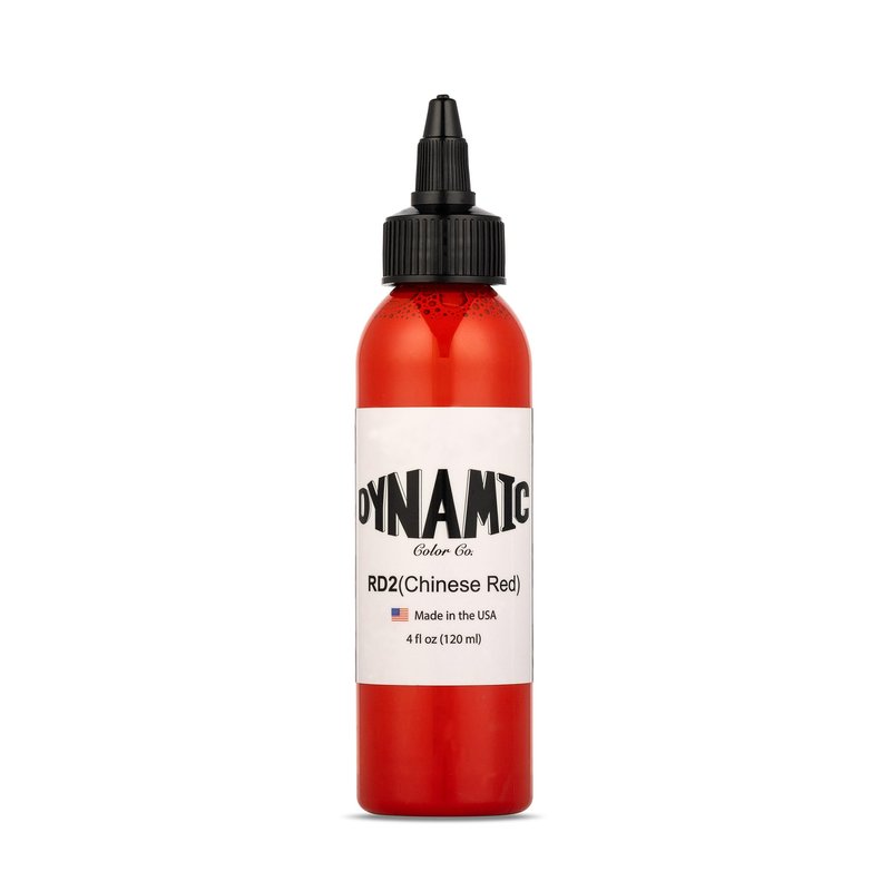 DYNAMIC COLOR CO- Chinese Red Tattoo Ink (4oz Bottle): Vibrant, Sterilized, Vegan & USA-Made Since 1990 – Trusted by Artists Worldwide