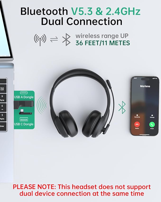 Masajoy Wireless Headphones with Microphone