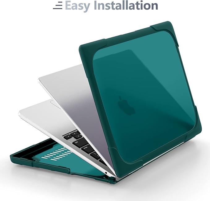 Batianda FlexStand Heavy Duty Case for MacBook Air 13.6 inch, Matte Teal