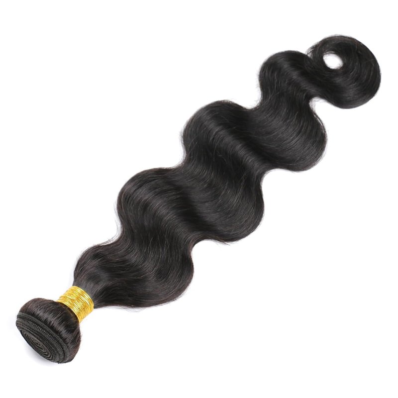 Body Wave Human Hair Bundles 24 Inch Body Single Bundle #1B Natural Black Human Hair Unprocessed Native Virgin Hair 100g Total Double Weft Crochet Human Hair Extensions for Women