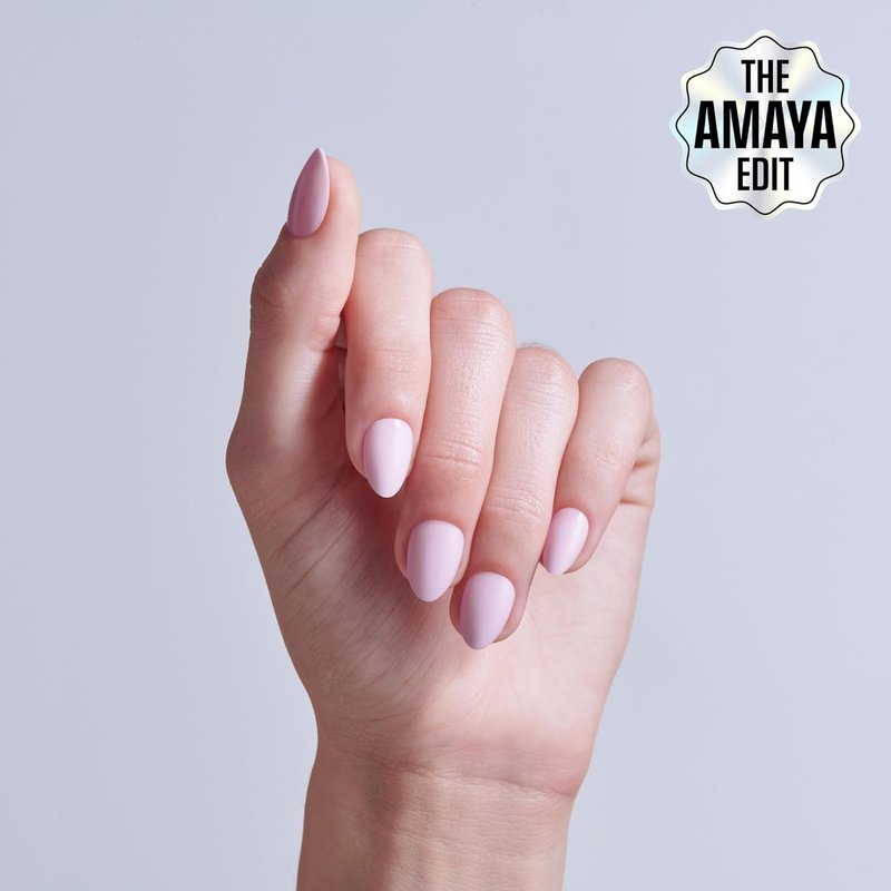 Kiss Core Press On Nails - Euphonious Pink Almond Shape | Short Size, 32 Nails, Glue & Manicure Kit Included