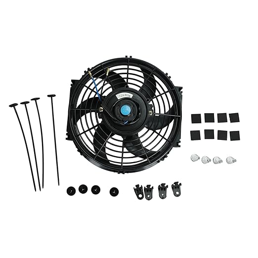 FSBCGT 7 Inch Universal Slim Fan Push Pull Electric Radiator Cooling Fan 12V 80W Mount Kit Black Set of 2
