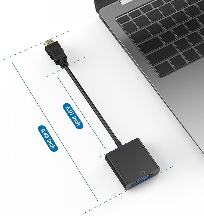 YGKSAA Half-Dozen HDMI to VGA Adapter, 6PCS HDMI to VGA Unidirectional Converter (Male to Female), Compatible with Computers, desktops, laptops, PCs, Monitors, projectors, HD TVs