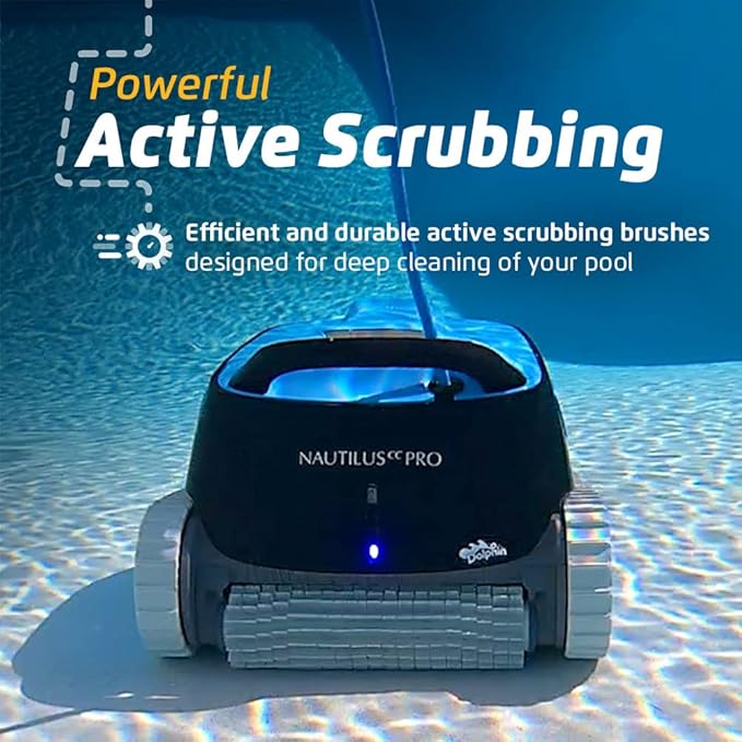 Dolphin Nautilus CC Pro Wi-Fi Automatic Robotic Pool Vacuum Cleaner Includes Ultra-Fine Filters for an Ultimate Clean, Ideal for In-Ground Pools up to 50 FT in Length