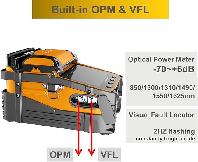 QIIRUN Fusion Splicer Fiber Optic AI-9 Optical Fiber Splicer Fiber Optic Splicing Machine with Upgraded 5" Touch Screen, 6-Motor Core Alignment, 5s Splice for FTTH Telecom Trunk Line Projects