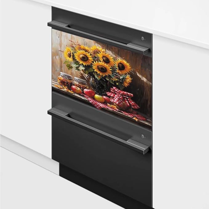 Sunflower Apples Magnet Dishwasher Cover Decorative Farmhouse Kitchen Vintage Dishwasher Covers for The Front Dishwasher Door Magnet 23" x 17" Magnetic