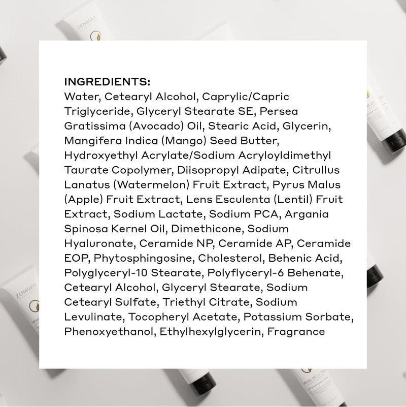 Zenagen Creme De La Zen Hydrating Hand Cream | Anti Aging Repair Cream, Ultra Restorative Formula, 3.4 Fl Oz