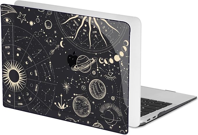 LCMOCICO Compatible with MacBook Pro 13 inch Case 2022 2021-2016 A2338 M2/M1 A2251 A2289 A2159 A1989 A1706 Model, Pattern Plastic Hard Shell Keyboard Cover Screen Film Webcam Cover, Constellation