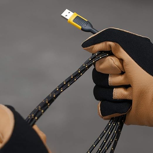 DEWALT Heavy Duty USB to Micro-USB Cable, Jobsite Micro USB Connector Cable, High Speed Charging Cord for Compatible Android Phones, Cameras, Legacy Devices, 4 ft