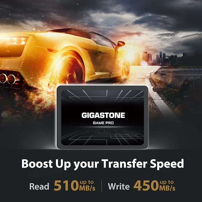 Gigastone 128GB SATA SSD (2-Pack) 2.5 inch SSD 500MB/s Upgrade Laptop PC Memory and Storage PS4 HDD Replacement 2.5" Internal Solid State Hard Drives SATA III SLC Cache 3D NAND Game Pro Performance