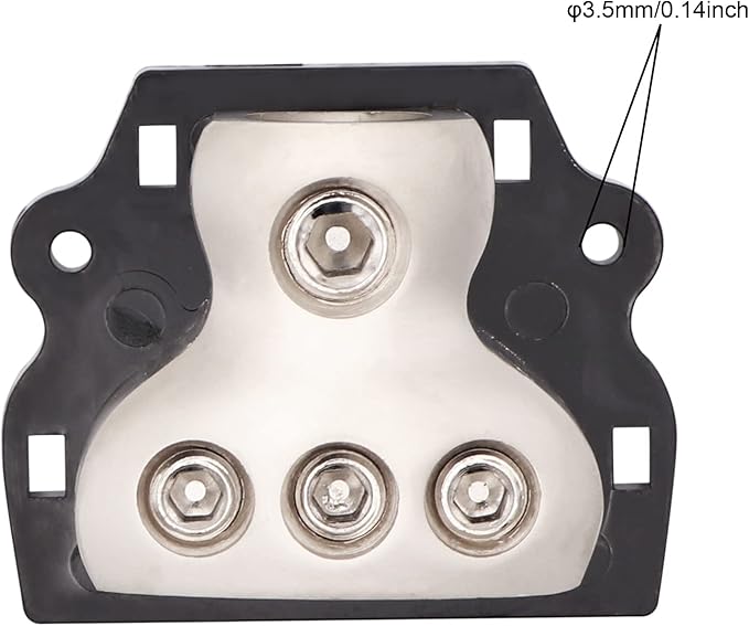 TuoLauthon 3 Way Power Distribution Block 1x 0 Gauge in 3X 4 Gauge Out Amp Power Distribution Ground Distributor Connecting Block for Car Amplifier Audio Splitter,2Pcs