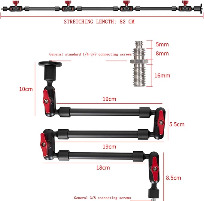 GOINWAVE Magic Arm Camera Mount, 32" Aluminum Articulating Arm with Desk Clamp & Standard 1/4" Screw, Heavy Duty Overhead Phone Mount for Video Recording, Live Streaming, Vlogging