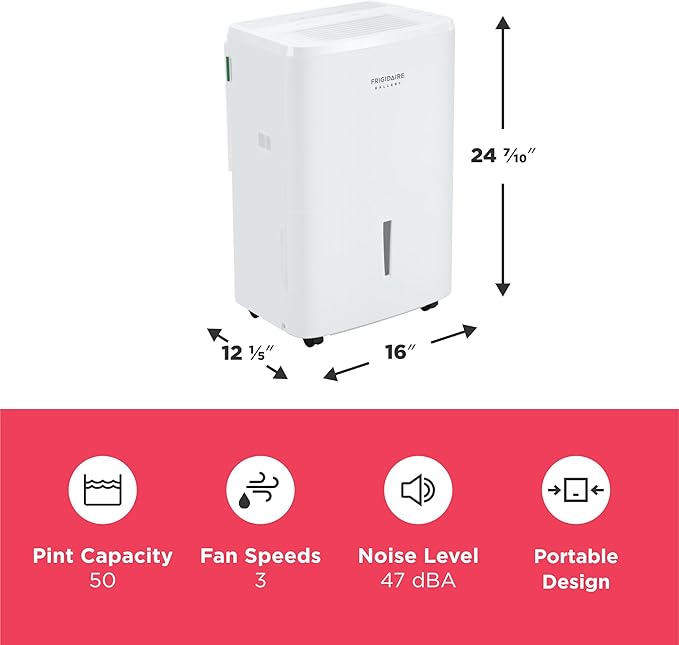 Connected Frigidaire Gallery 50 Pint Dehumidifier