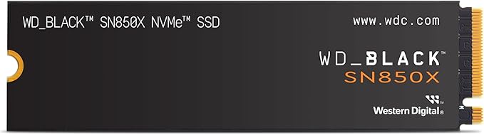 WD_BLACK SN850X 2TB NVMe SSD - M.2 2280, Up to 7,300 MB/s Read speeds, Up to 6,300 MB/s write speeds, Gaming Expansion, High Performance Internal Solid State Drive - WDS200T2X0E