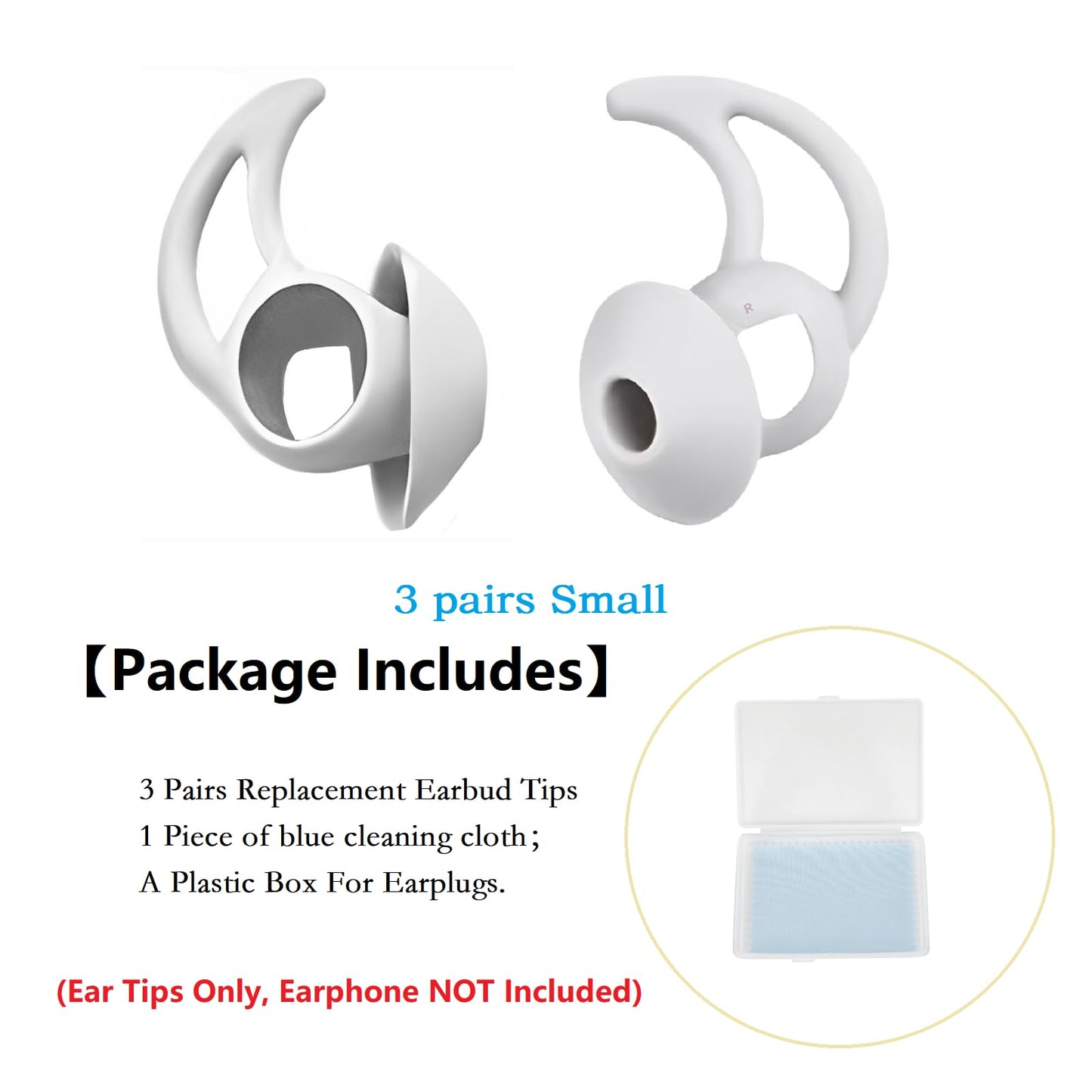 CYADCI Silicone Earbud Tips 3 Pairs Small Eartips Compatible with Bose QuietComfort Earbuds and Sport Earbuds