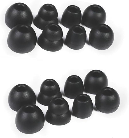 8 Pairs Replacement Silicone Earbuds Tips for Powerbeats Pro & Beats Flex/BeatsX Headphones, 4 Sizes Soft Flexible Noise Reduction Eartips Compatible with Beats Flex Earbuds Replacement Tips (Black)