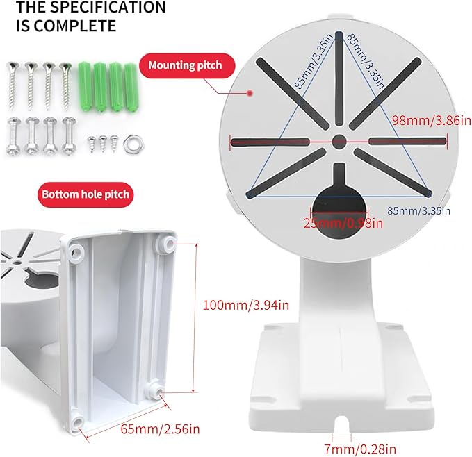 ABS Plastic Indoor Outdoor Cameras Holder Wall Mount L Type Bracket for Security Dome IP Camera Mounting,Junction Box Cable Management Mounting Case, CCTV Camera Mount (Plastic)