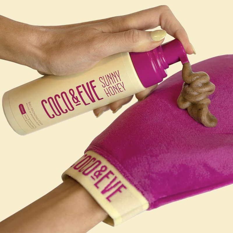 Coco & Eve Self Tanner Foam Kit - Streak-Free Sunless Tanning Mousse, Medium | Tropical Scented, Vegan & Cruelty-Free