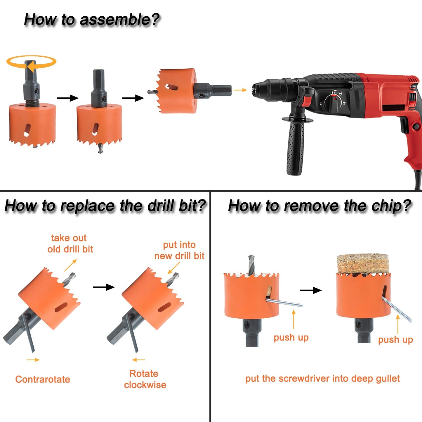 VIKITON Desk Grommet 2 inch with Hole Saw, 8PCS, White