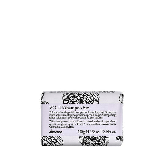 Davines VOLU Shampoo Bar, Practical Compact Solid Texture Turns into Rich Creamy Foam for Fine or Limp Hair - Making it Soft and Light with a Lasting Boost of Body & Volume, 3.53 oz