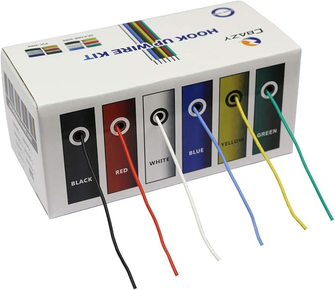 CBAZY Hook up Wire Kit (Stranded Wire Kit) 18 Gauge Flexible Silicone Rubber Electric Wire 6 Colors 16.4 feet Each 18 AWG