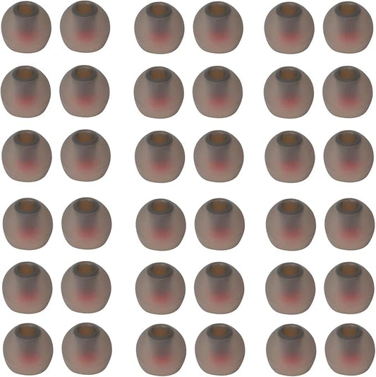 CYADCI 36 Pieces Medium Earbud Tips Soft and Comfortable Ear Bud Replacement Pieces Silicone Fit Most in-Ear Headphones，Inner Hole 3.8mm -5.5mm，Medium Black and Red Earbud Replacement Tips