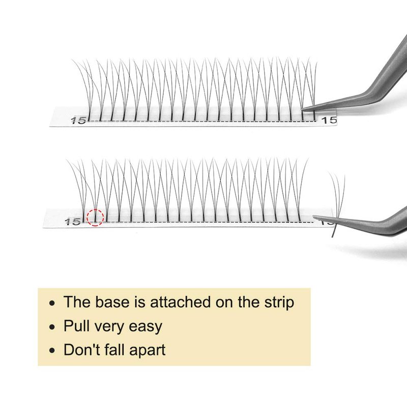 Premade Fans Eyelash Extensions 4D-C-0.10-16 Long Stem Premade Volume Eyelash Extensions .07 .10 Premade Volume Fans C D Curl(4D-C-0.10,16 mm)