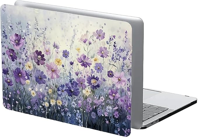 COTAIL Compatible with MacBook Air 13.3 13.6 Inch Case 2022 2021 2020 2019 Plastic Hard Shell Case Cover,13.6 Air (A2681) M2 2022, Purple Wildflowers