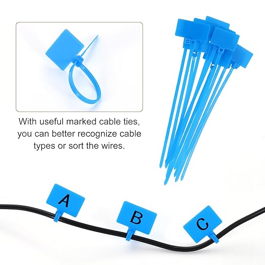 uxcell 4Pcs Cable Cord Grommet, 2"(50mm) Rubber Desk Grommets Wire Pass Through Hole Cover with Marked Cable Ties for Home Office Cable Wire Protection, Black