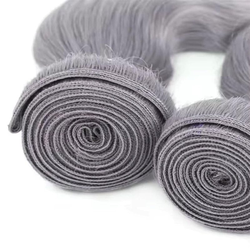 Grey Bundles Body Bundles Human Hair 28 Inch Unprocessed Brazilian Virgin Weave Hairs Gray 1 Bundle 50 Gram Per Bundle Human Hair Extensions