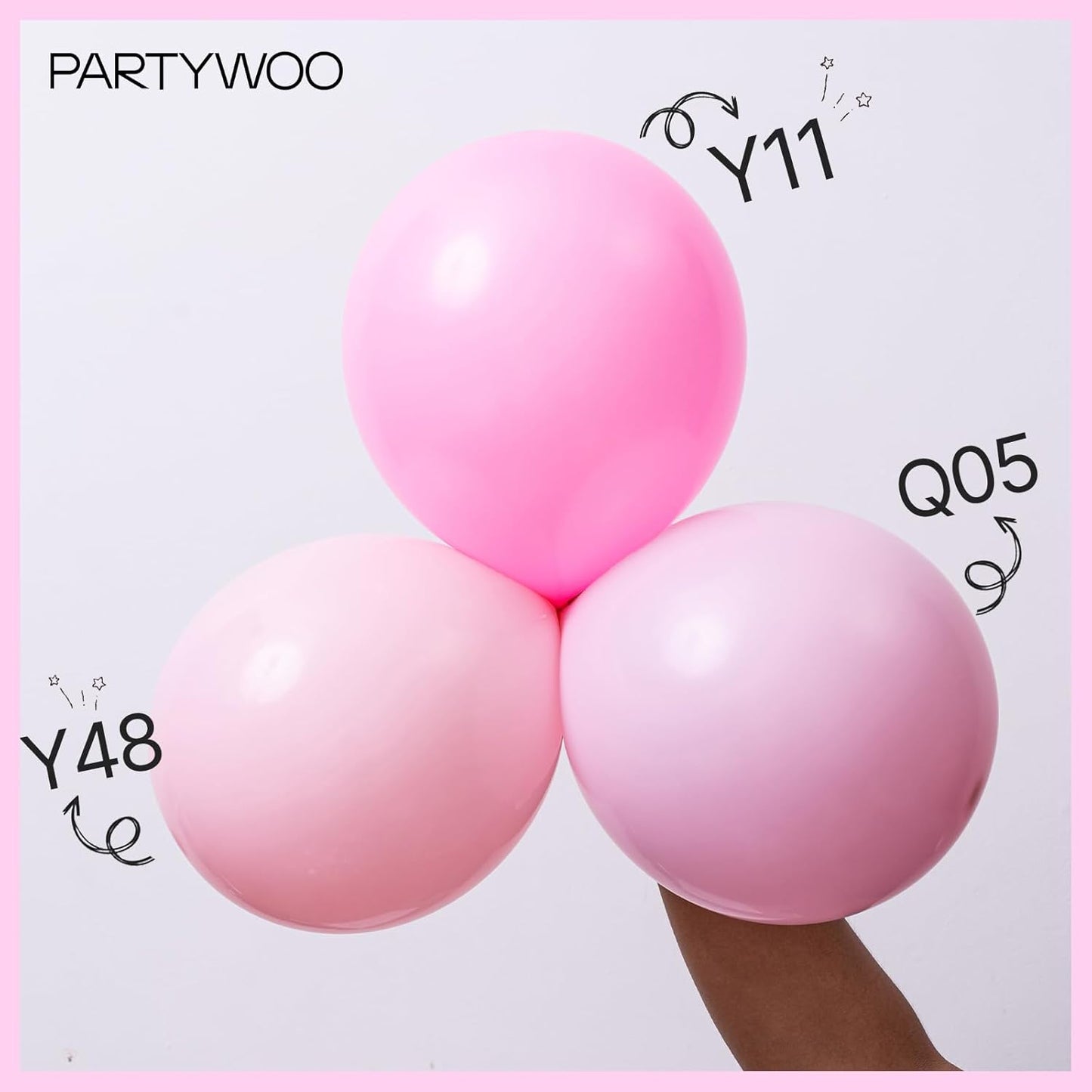 PartyWoo Baby Pink Balloons - 152-Piece Arch Kit with Various Sizes for Baby Shower & Birthday Decor