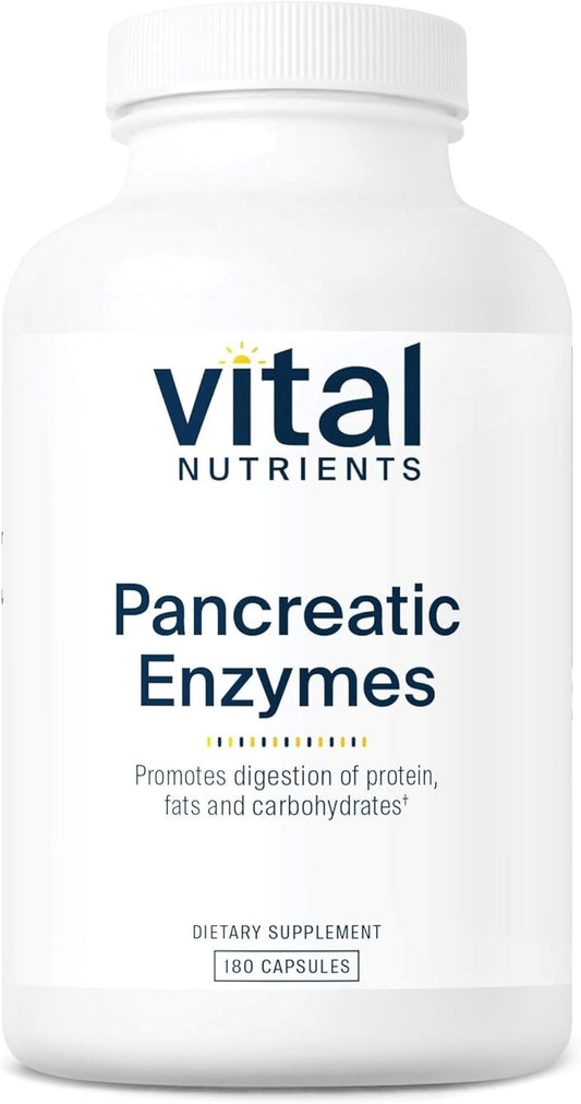 Pancreatic Enzymes 1000mg - Full Strength Digestive Supplement with Protease, Amylase & Lipase | Gluten, Dairy & Soy Free - 180 Capsules