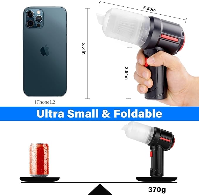 Meudeen Air Duster - Computer Vacuum Cleaner - for Keyboard Cleaning - Cordless Canned Air - 110000RPM Powerful PC Cleaner(Air-01)