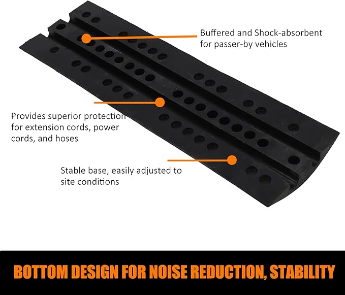3.3 Ft Heavy Duty Speed Bumps for Road, 2 Pack Rubber Speed Bumps for Driveway 2.4 Inch Rise, 2 Channel Modular Traffic Speed Bump Hump Cable Protector Ramps for Asphalt Concrete Gravel with 6 Bolts