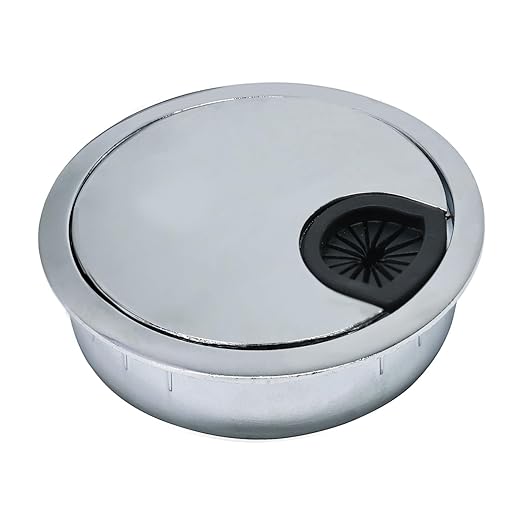 EASYEAH 1 Pcs Desk Grommet 2" / 50 mm, Desk Cord Hole Cover, Cable Grommet Metal Zinc Alloy Materilal, Desk Hole Grommet for Home & Office Pc, Detachable Cable Cord Organizer-Bright Silver