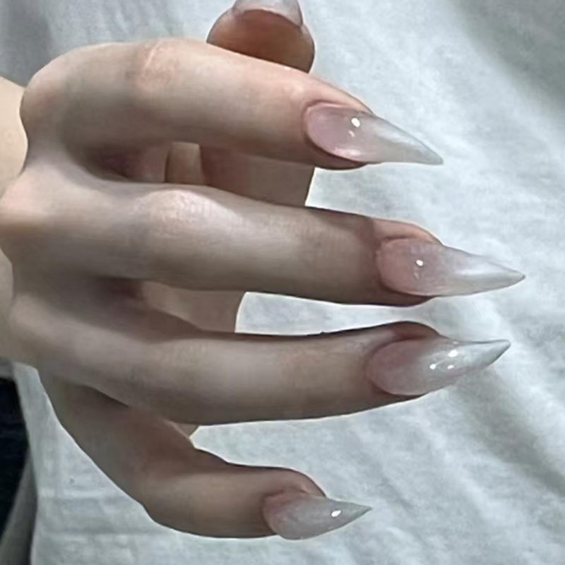 Luxury Press on Nails Medium Curved Stiletto Handmade Eagle Claw Unique Reusable ABS Material Fake Nails Dragon Claw False Nails with Designs Cat Claw Glossy Glue on Nail Thick Acrylic Nail(S)