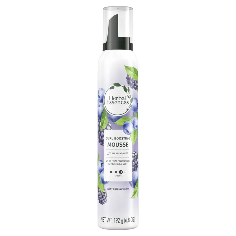 Herbal Essences Curl Boosting Mousse, Frizz Control for Curly & Wavy Hair, Long-Lasting Hold with Berry Scent, Paraben & Dye, Cruelty-Free, 6.8 Fl Oz Each, 3 Pack