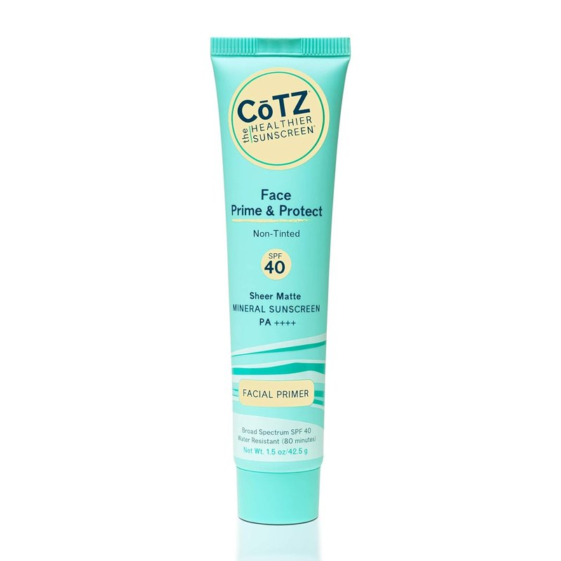 COTZ Face Prime & Protect Mineral Sunscreen - Broad Spectrum SPF 40 | Non-Tinted Facial Primer, 1.5 oz