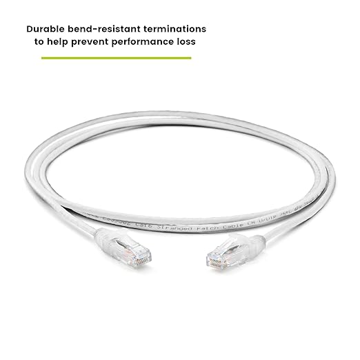 TRUECABLE Cat6 Component Rated Patch Cable, Unshielded (U/UTP), 7ft, White, 28AWG Stranded Pure Copper, Snagless 10G High-Speed Ethernet Cable, PoE++ 4PPoE 100W, UL Listed, RoHS-3, 1 Pack