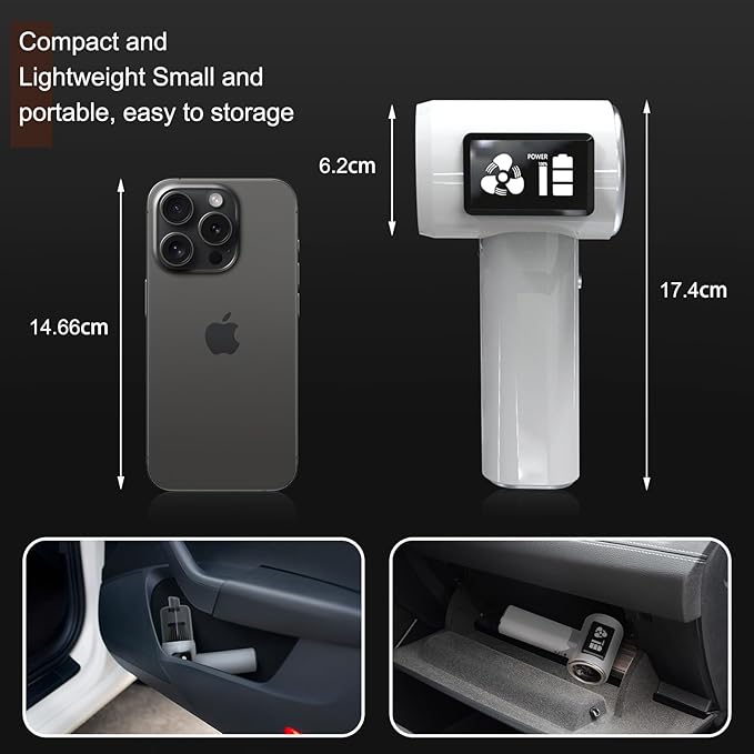 Bonbiyou Handheld Vacuum Cordless, 21000Pa Car Vacuum Cleaner & Air Duster, 4-in-1 Portable Mini Vacuum with Brushless Motor, USB-C Rechargeable Hand Vacuum for Car Interior, Pet Hair, Home & Office