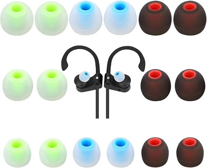 TSZYYM Earbud Tips Ear Bud Tips Soft Anti Slip Washable and Reusable Silicone Replacement Earbud Tips Fit Most in-Ear Earbuds(Inner Hole 3.8mm -5.1mm) 18pcs S M L