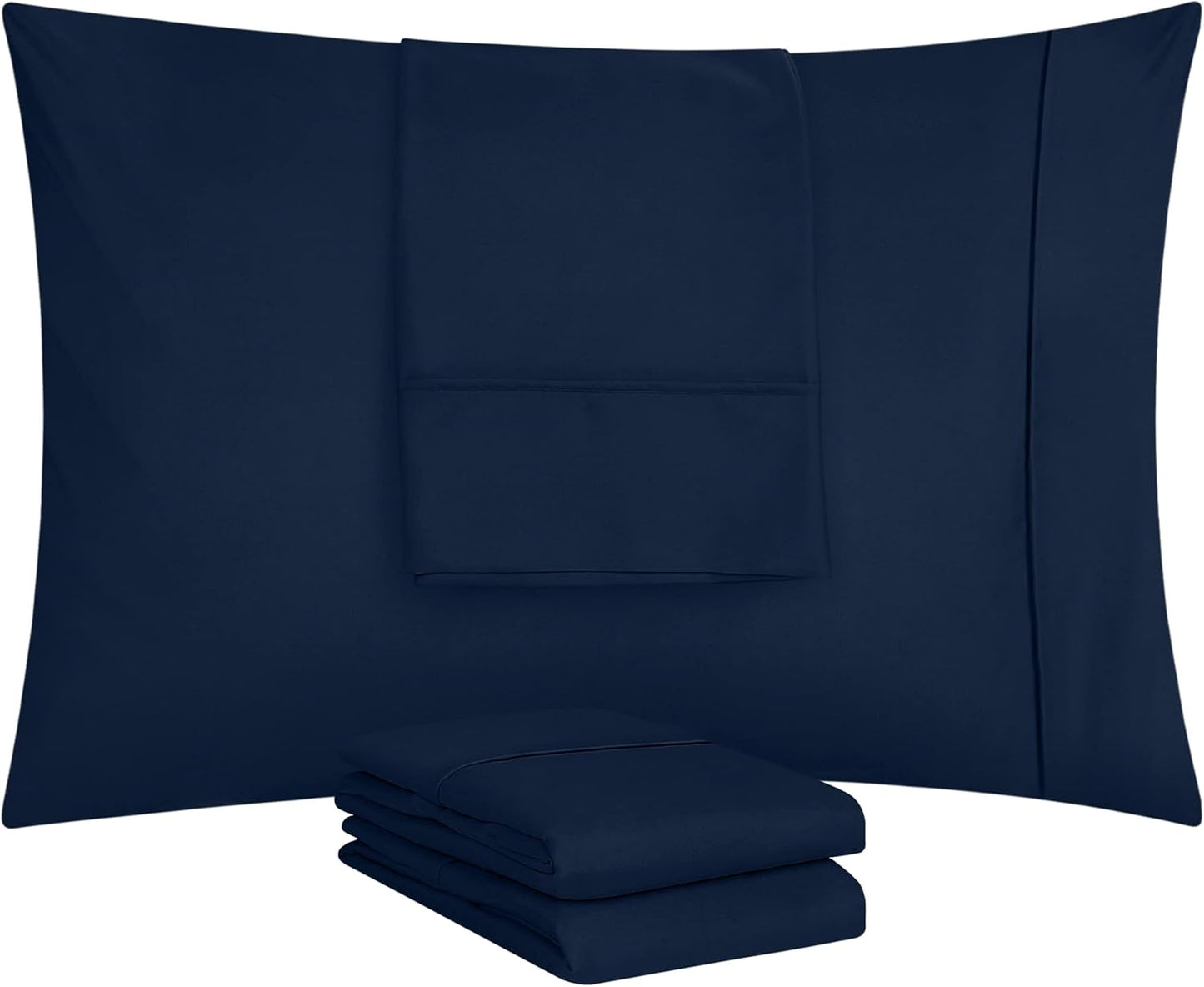 Utopia Bedding Queen Pillow Cases - 12 Pack - Soft Brushed Microfiber | Fade Resistant 20x30 Inches (Navy)