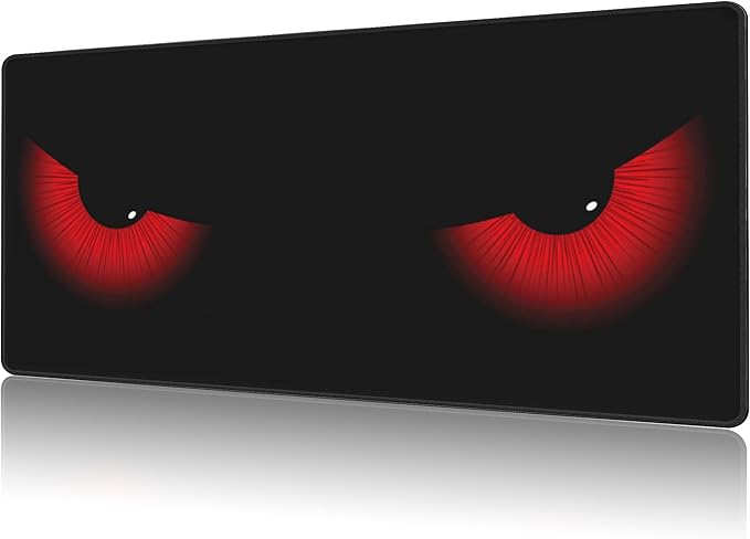 NIYLYNSYN Mouse Pad Large Evil Eyes Non-Slip Game Desk Mat with Stitched Edge Laptop Keyboard Desk Pad for Work Home Gaming (35.4 x 15.7 Inches)