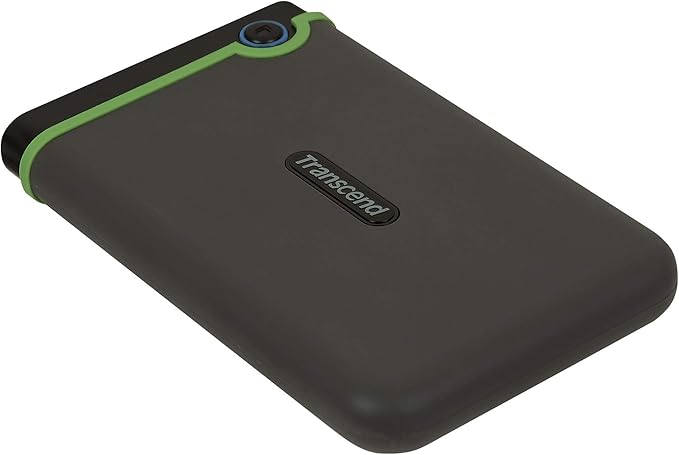 Transcend StoreJet 2TB Rugged External Hard Drive, USB3.1(5Gbps) Portable HDD w/One Touch Auto-Backup Button/Anti-Shock Resistant/Compact&Lightweight/Lightning-Fast Speeds, Iron Gray - TS2TSJ25M3S