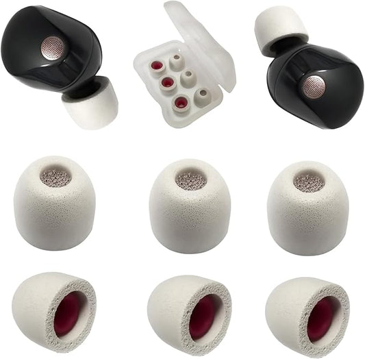 Mijusun Memory Foam Earbuds Tips for Sony WF-1000XM5, 3 Pairs Extra Small, Gray